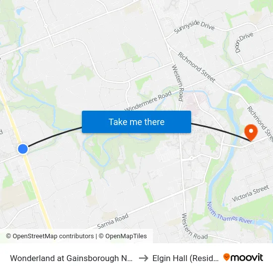 Wonderland at Gainsborough Nb - #2107 to Elgin Hall (Residence) map
