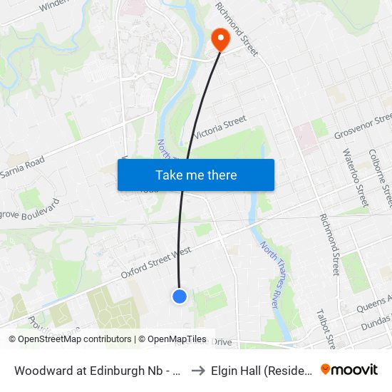 Woodward at Edinburgh  Nb - #2142 to Elgin Hall (Residence) map