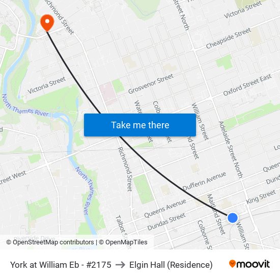 York at William Eb - #2175 to Elgin Hall (Residence) map