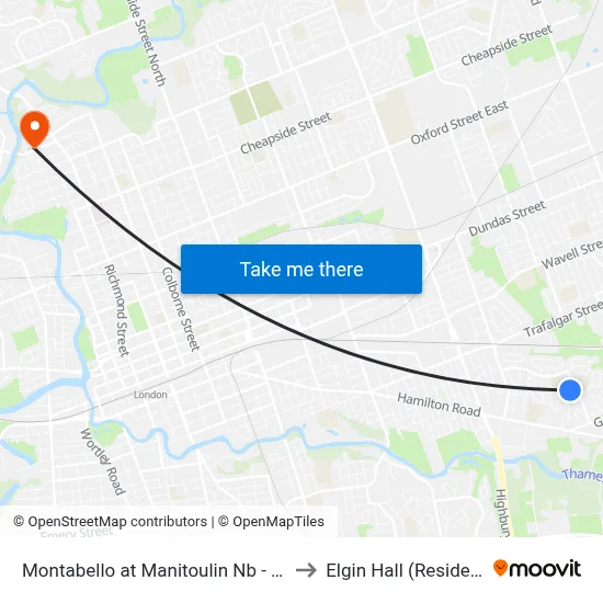 Montabello at Manitoulin Nb - #1201 to Elgin Hall (Residence) map