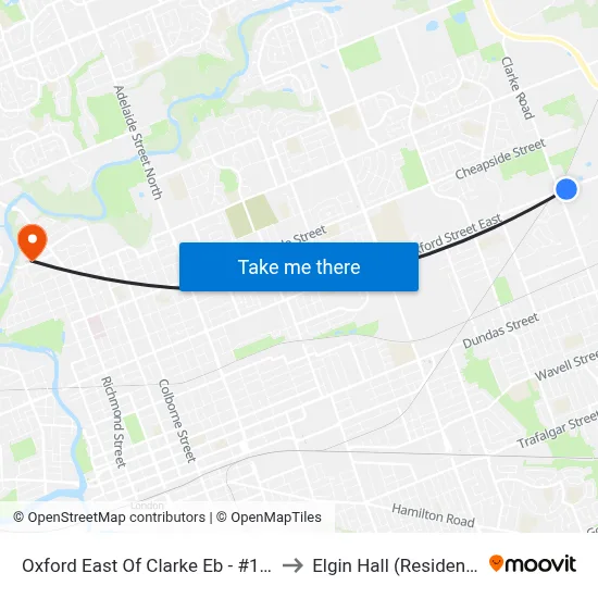 Oxford East Of Clarke Eb - #1273 to Elgin Hall (Residence) map