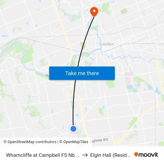 Wharncliffe at Campbell FS Nb - #2894 to Elgin Hall (Residence) map