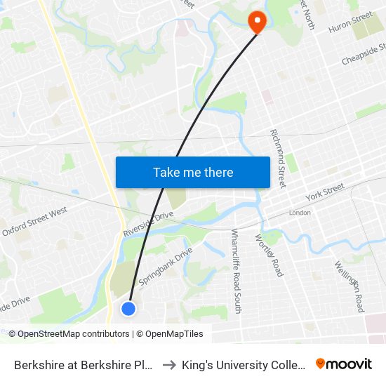 Berkshire at Berkshire Place Nb - #2195 to King's University College at Western map