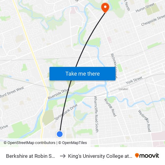 Berkshire at Robin Sb - #243 to King's University College at Western map