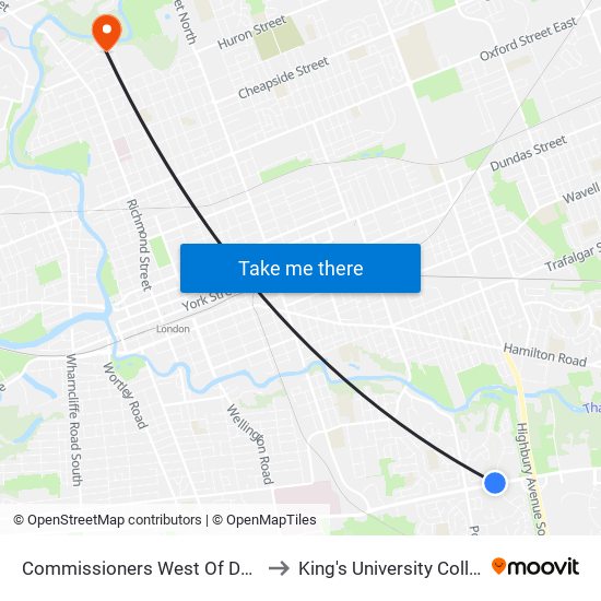 Commissioners West Of Deveron 1 Wb - #450 to King's University College at Western map