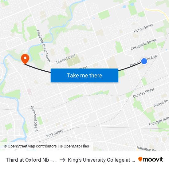 Third at Oxford Nb - #1771 to King's University College at Western map