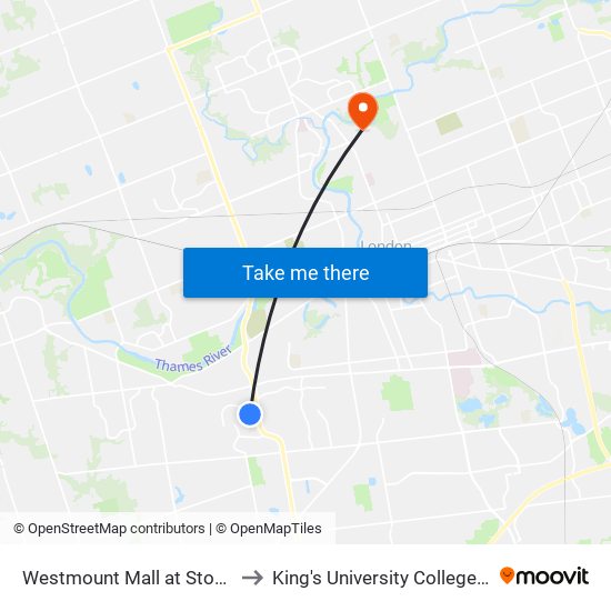 Westmount Mall at Stop 4 - #2436 to King's University College at Western map