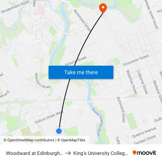 Woodward at Edinburgh  Nb - #2142 to King's University College at Western map