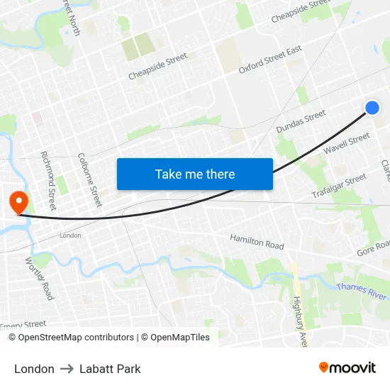 London to Labatt Park map