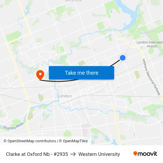 Clarke at Oxford Nb - #2935 to Western University map