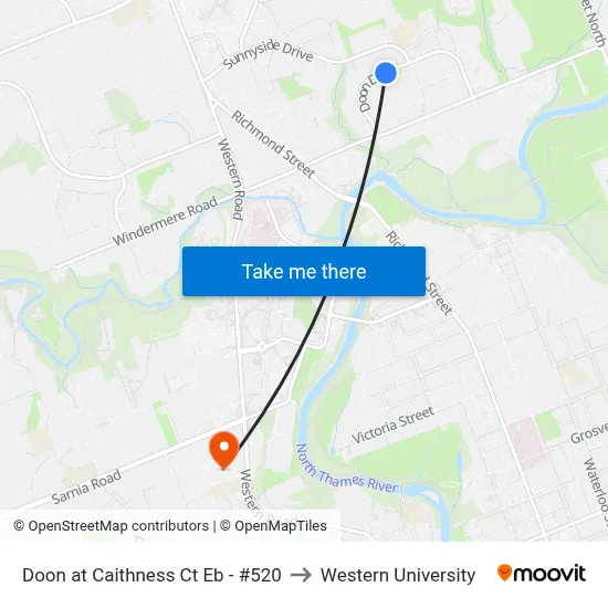 Doon at Caithness Ct Eb - #520 to Western University map