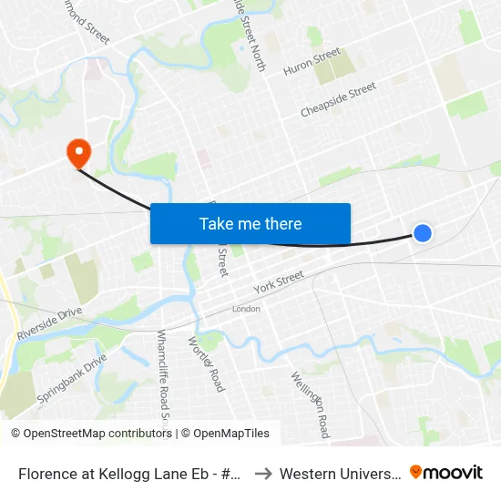 Florence at Kellogg Lane Eb - #744 to Western University map