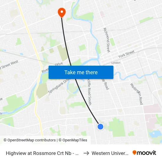 Highview at Rossmore Crt Nb - #945 to Western University map