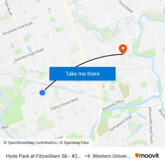 Hyde Park at Fitzwilliam Sb - #2396 to Western University map