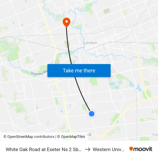 White Oak Road at Exeter Ns 2 Sb - #2905 to Western University map