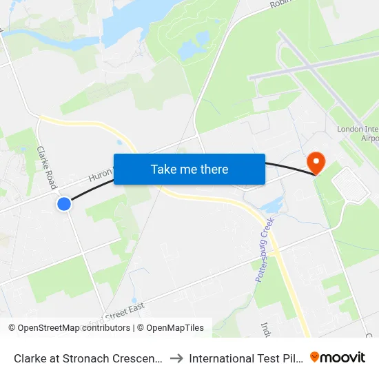 Clarke at Stronach Crescent Sb - #2936 to International Test Pilot School map