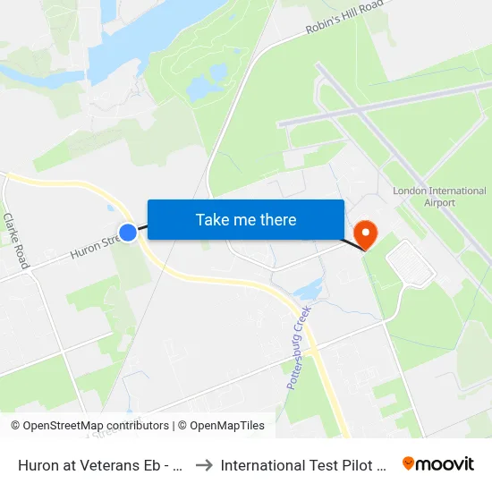 Huron at Veterans Eb - #2939 to International Test Pilot School map