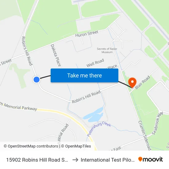 15902 Robins Hill Road Sb - #2942 to International Test Pilot School map