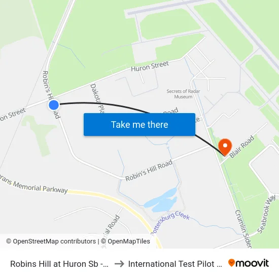 Robins Hill at Huron Sb - #2943 to International Test Pilot School map