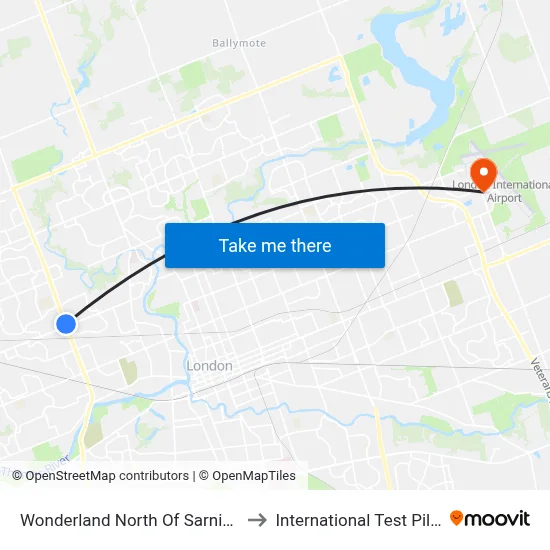 Wonderland North Of Sarnia Nb - #2987 to International Test Pilot School map