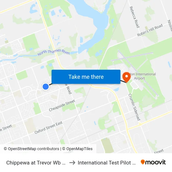 Chippewa at Trevor Wb - #393 to International Test Pilot School map