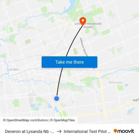 Deveron at Lysanda Nb - #2818 to International Test Pilot School map