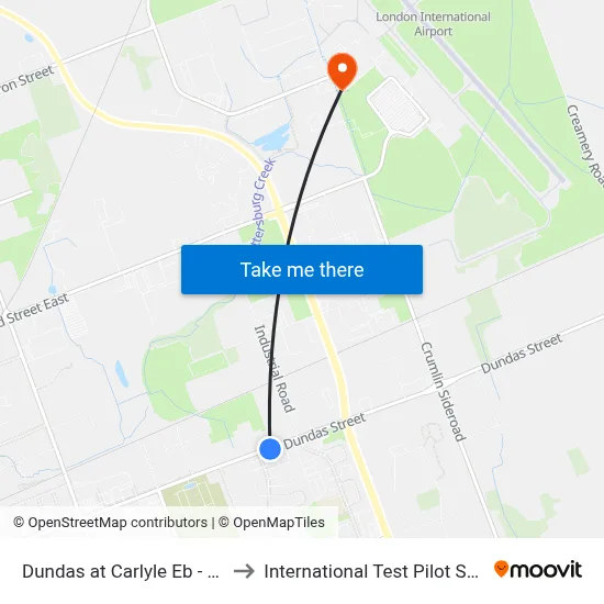 Dundas at Carlyle Eb - #547 to International Test Pilot School map