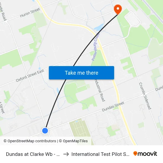 Dundas at Clarke Wb - #551 to International Test Pilot School map