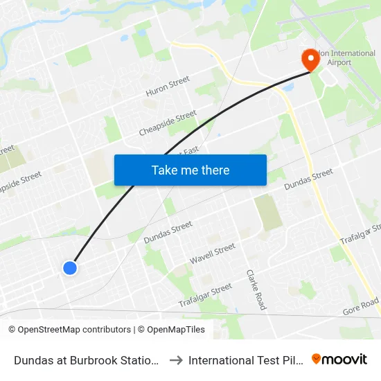 Dundas at Burbrook Station Wb - #554 to International Test Pilot School map