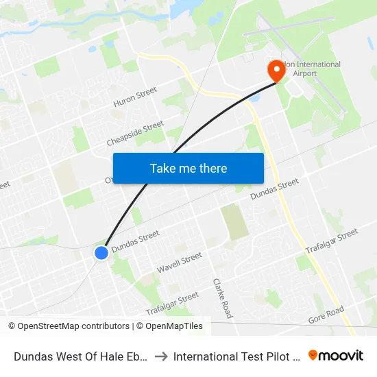 Dundas West Of Hale Eb - #573 to International Test Pilot School map