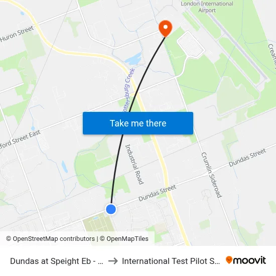 Dundas at Speight Eb - #605 to International Test Pilot School map