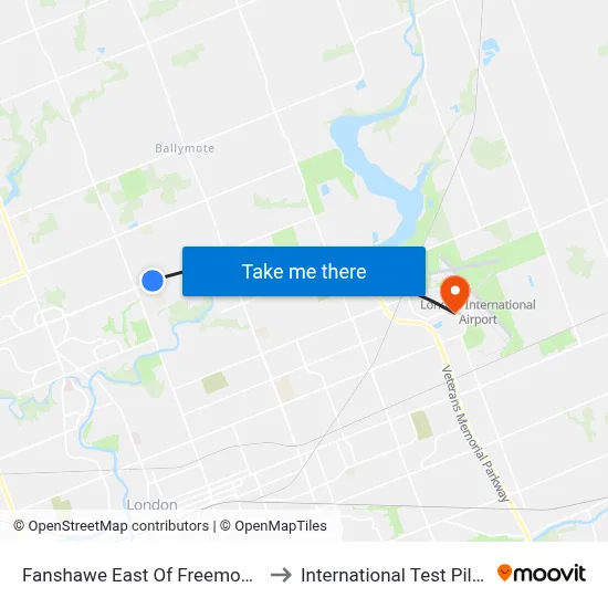 Fanshawe East Of Freemont Eb - #688 to International Test Pilot School map