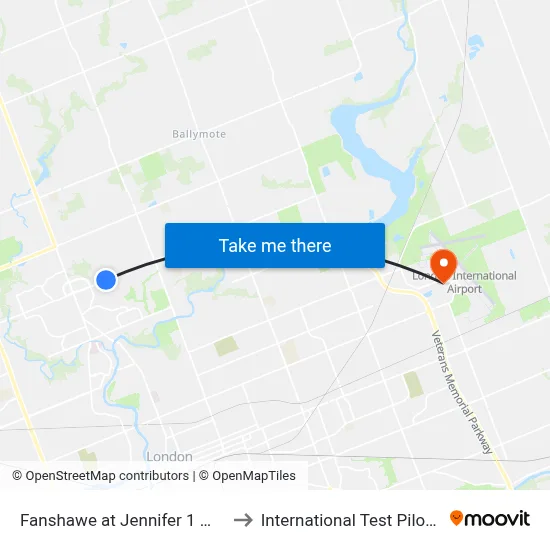 Fanshawe at Jennifer 1 Wb - #699 to International Test Pilot School map
