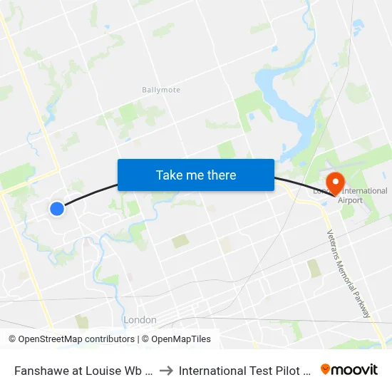 Fanshawe at Louise Wb - #702 to International Test Pilot School map