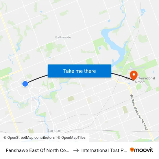 Fanshawe East Of North Centre Wb - #707 to International Test Pilot School map