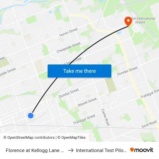 Florence at Kellogg Lane Eb - #744 to International Test Pilot School map