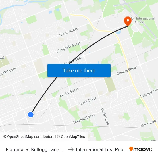 Florence at Kellogg Lane Wb - #745 to International Test Pilot School map