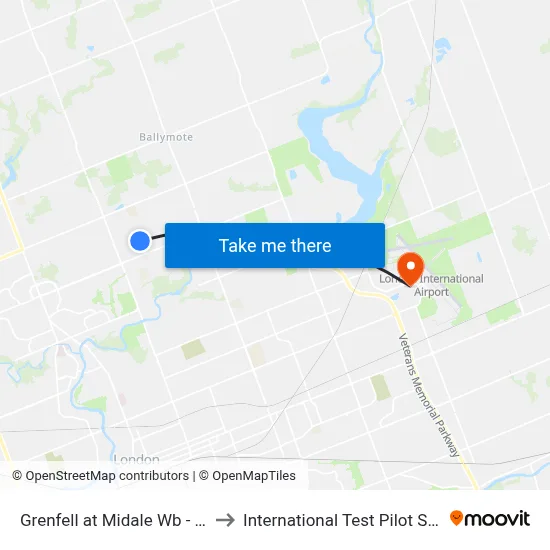 Grenfell at Midale Wb - #803 to International Test Pilot School map