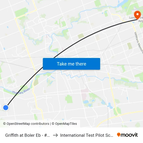 Griffith at Boler Eb - #810 to International Test Pilot School map