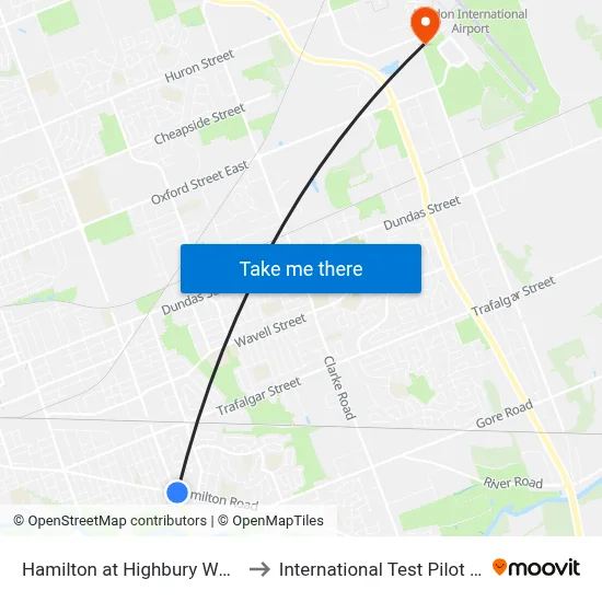 Hamilton at Highbury Wb - #861 to International Test Pilot School map