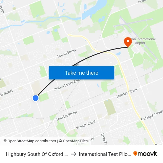 Highbury South Of Oxford Nb - #922 to International Test Pilot School map