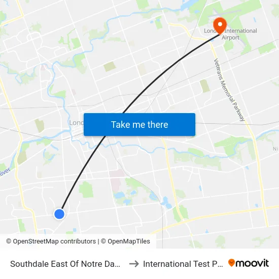 Southdale East Of Notre Dame Wb - #1695 to International Test Pilot School map