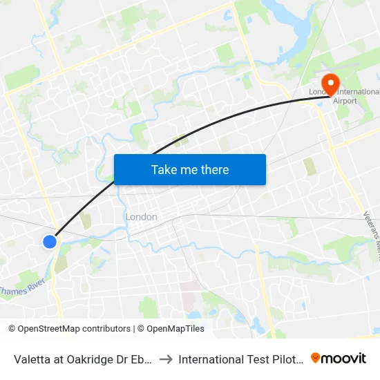 Valetta at Oakridge Dr Eb - #1841 to International Test Pilot School map