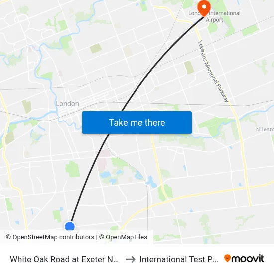 White Oak Road at Exeter Ns 2 Sb - #2905 to International Test Pilot School map