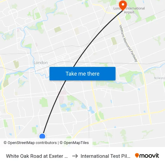 White Oak Road at Exeter Nb - #2906 to International Test Pilot School map