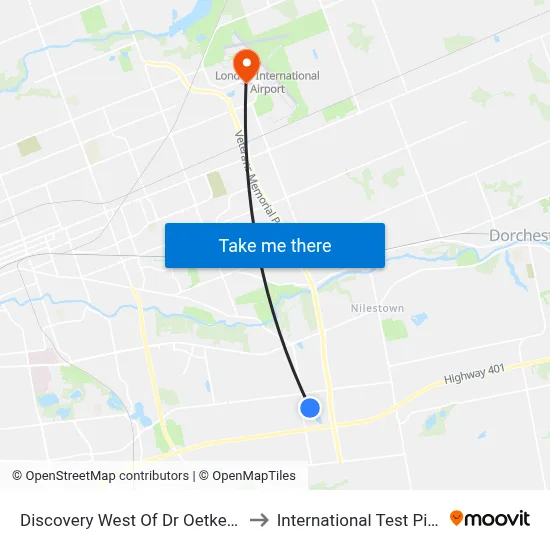 Discovery West Of Dr Oetker Wb - #2953 to International Test Pilot School map