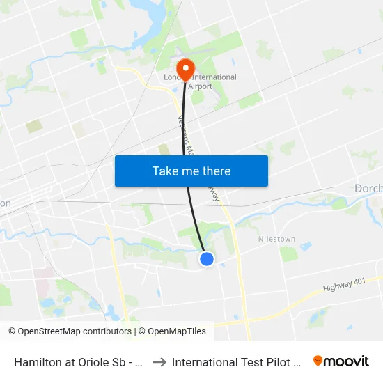 Hamilton at Oriole Sb - #2955 to International Test Pilot School map