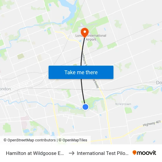 Hamilton at Wildgoose Eb - #2958 to International Test Pilot School map