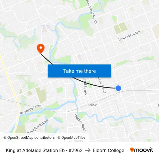 King at Adelaide Station Eb - #2962 to Elborn College map