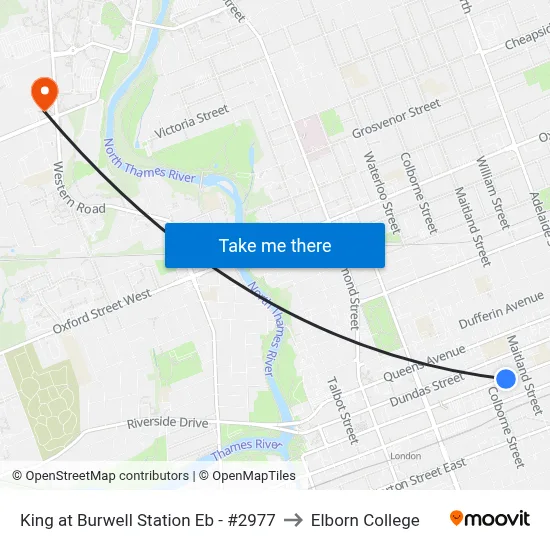 King at Burwell Station Eb - #2977 to Elborn College map